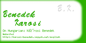 benedek karosi business card